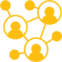 Icon of connected people representing networking